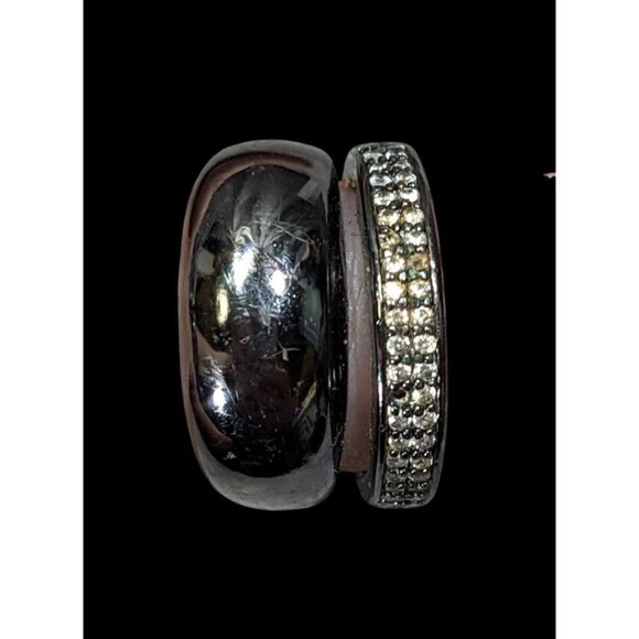 Juicy Couture Glam Goth Gunmetal Rhinestone Stacked Ring - Picture 9 of 10